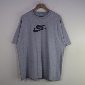 Vintage Y2K Nike Swoosh Logo Graphic T-Shirt XXL Gray Cotton Oversized